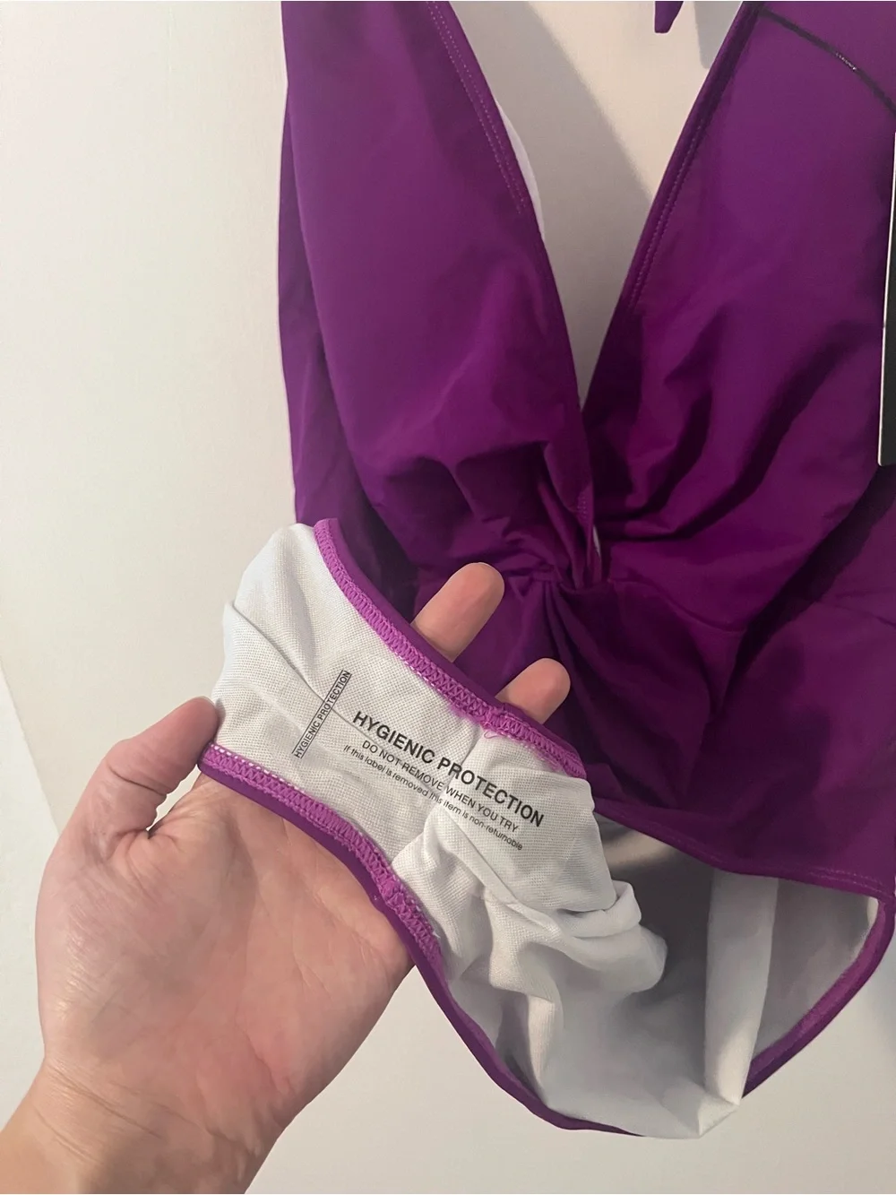 NWT Sea Serenity Deep V-Neck Twist One Piece Swimsuit Eggplant Purple 2X
